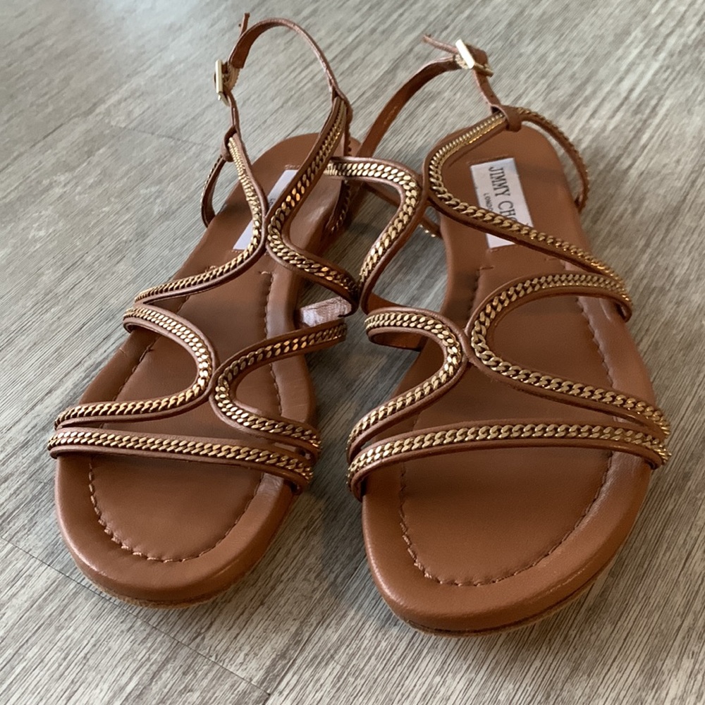 Jimmy Choo, Leather and Chain Gladiator Sandals - Picture 2 of 7